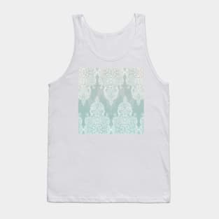 Lace & Shadows - soft sage grey & white Moroccan doodle Tank Top